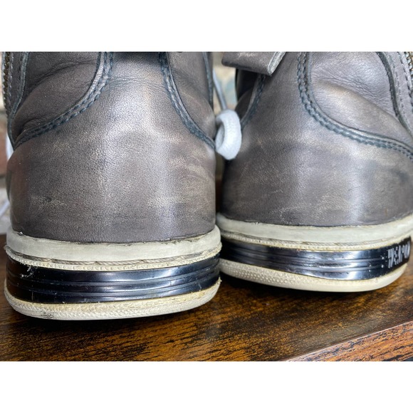 John Varvatos x Converse Distressed Leather Mid Weapon High Top Sneakers - Picture 11 of 16